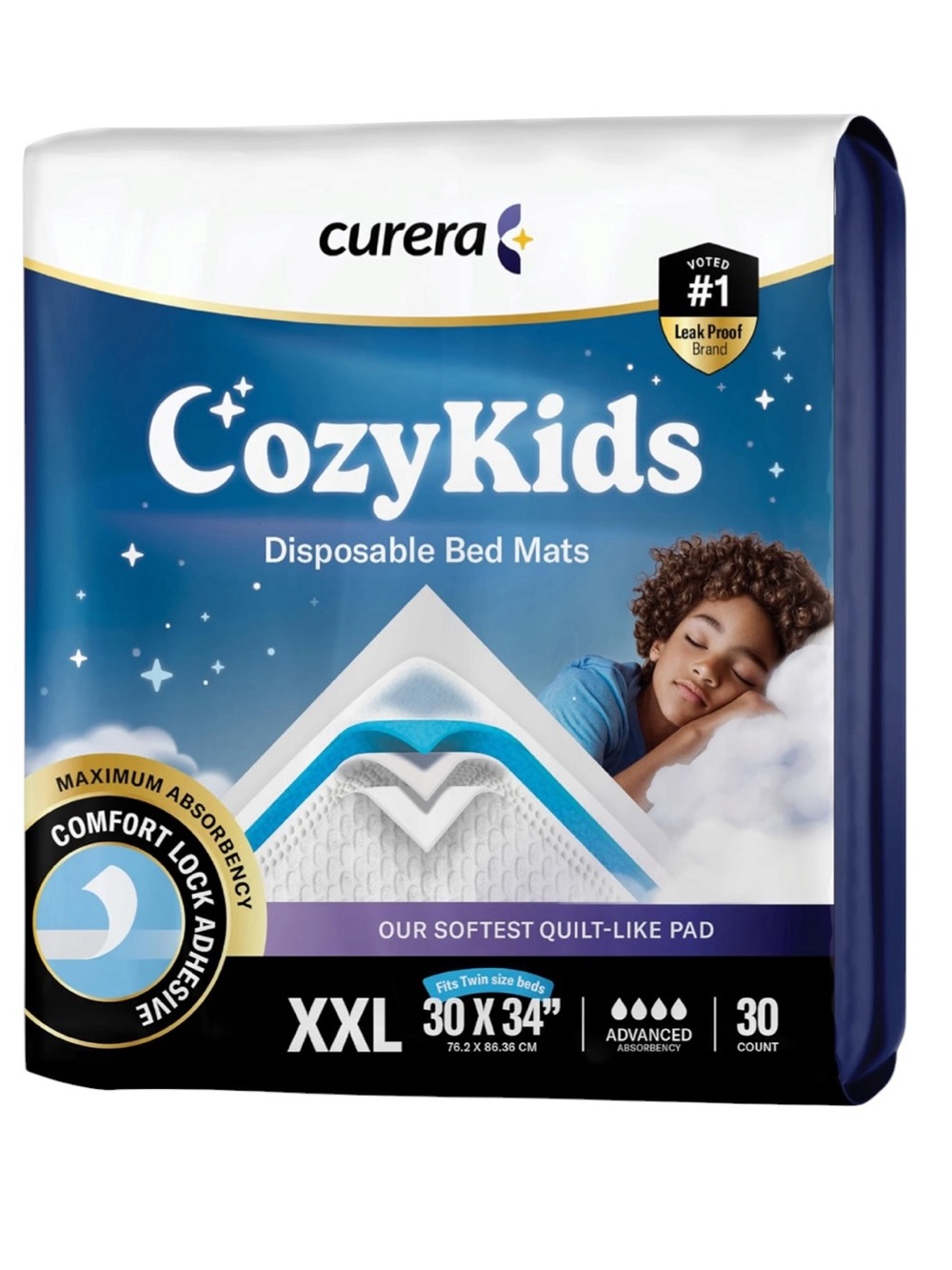 NWT CozyKids® Disposable Bedwetting Bed Pads for Kids 30”x 34” 30Pack